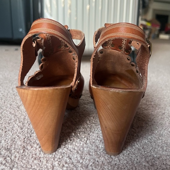 Isabel Marant leather tooled boho clogs 38 8 cone heel hippie funky excellent - Picture 4 of 8